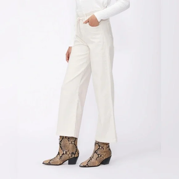 NWT PAIGE Carly Waistband Tie Warm Ecru sz 32 - Picture 3 of 8